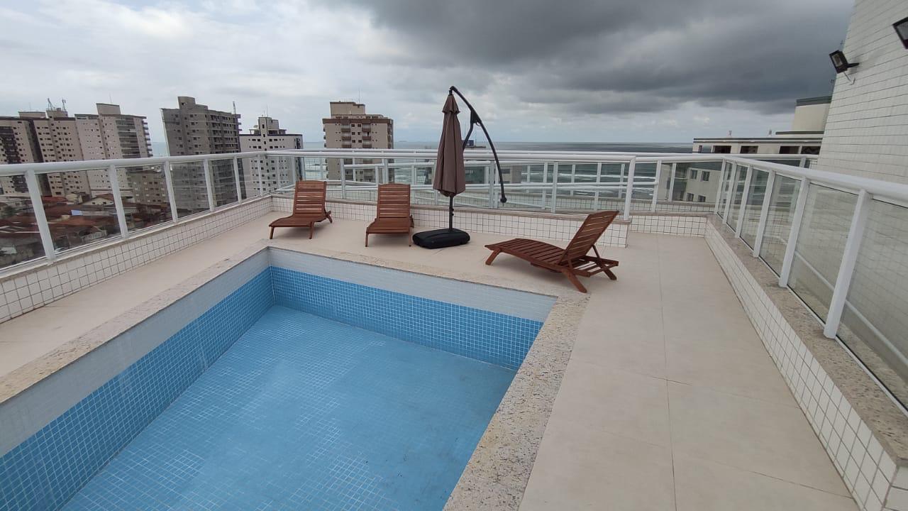 CAS261377 Cobertura à Venda no 08º Andar em Itanhaém – Varanda com Fechamento em Vidro